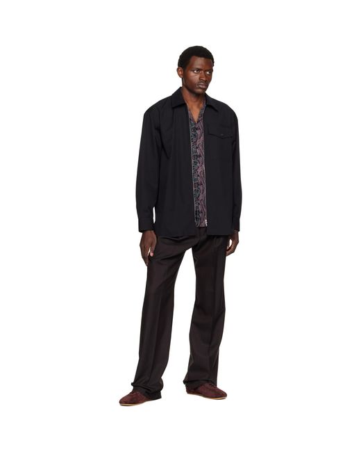 Dries Van Noten Black Zip Shirt for men