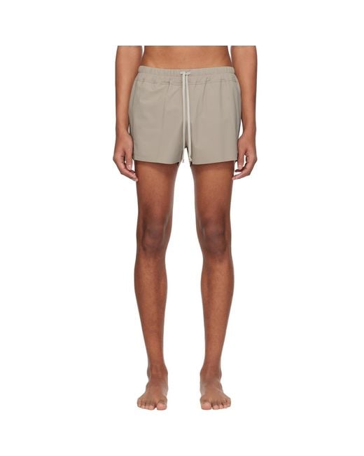 Rick Owens Multicolor Taupe Temple Boxer Swim Shorts for men