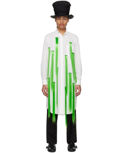 Chemise blanche à appliqués à frange Comme des Garçons pour homme en coloris Green