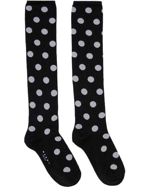 Marni Black & White Polka Dots Socks