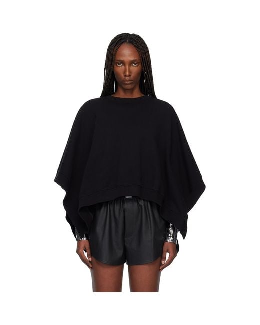 MM6 by Maison Margiela Black Unbrushed Jersey Sweatshirt