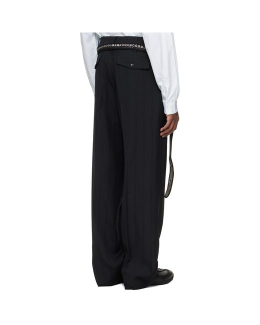 Kiko Kostadinov Black Tarhos Pleated Trousers for men