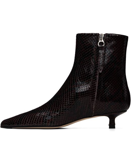 Aeyde Black Burgundy Sofie Leather Ankle Boots