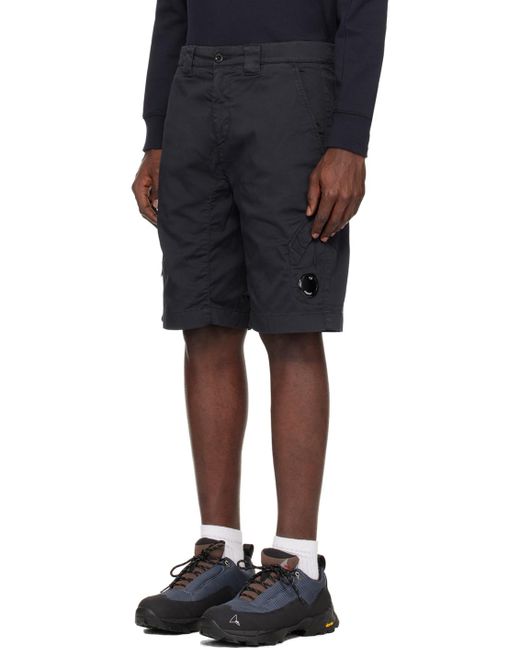 C P Company Black Utility Shorts for men