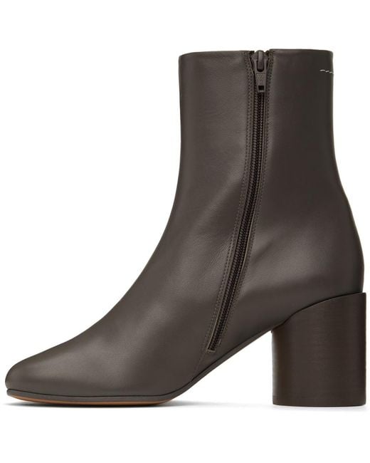 MM6 by Maison Martin Margiela Brown Gray Anatomic Boots