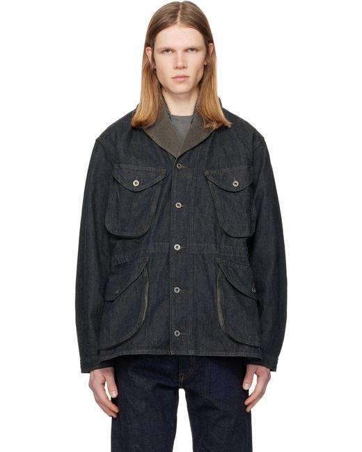 RRL Black Cotton-Linen Denim Field Jacket for men
