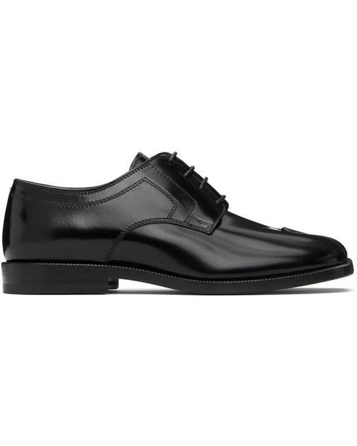Maison Margiela Black Tabi Leather Derbys