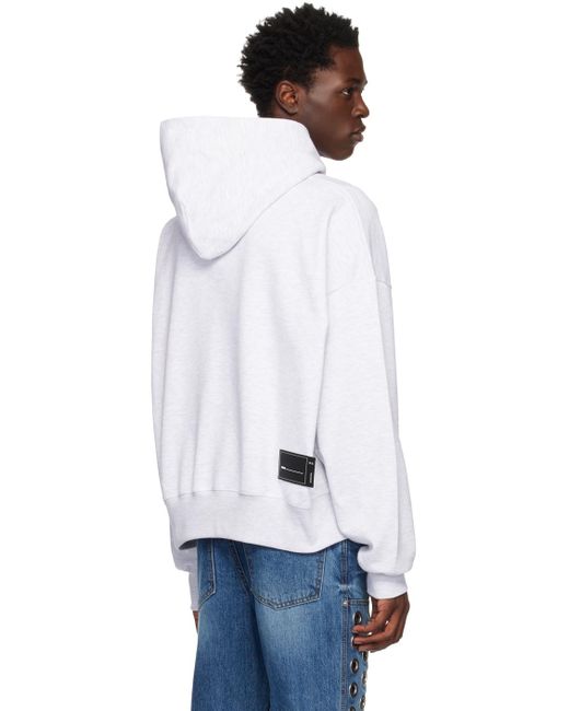 we11done White Embroidered Hoodie for men