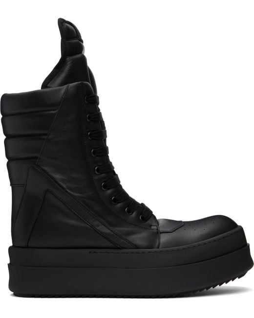 Rick Owens Black Hollywood Mega Geobasket Sneakers for men