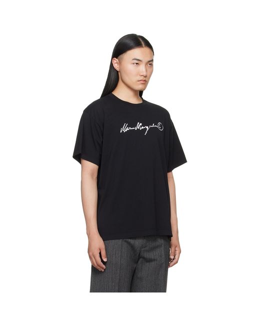 MM6 by Maison Margiela Black Overdyed Jersey T-Shirt for men