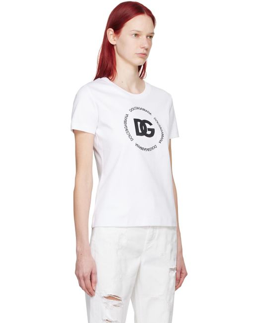Dolce & Gabbana ホワイト インターロック Tシャツ Black