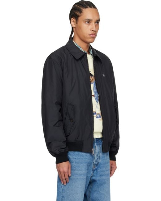 Polo Ralph Lauren Black Packable Taffeta Bomber Jacket for men