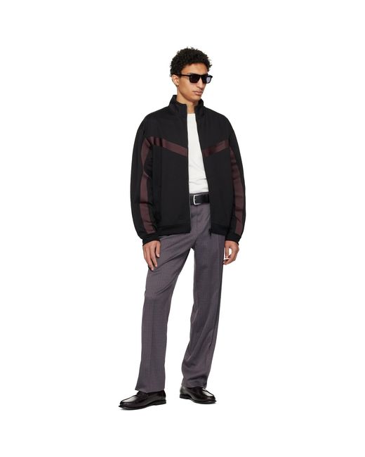 HUGO Black Chevron-Tape Zip-Up Jacket for men