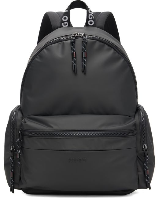 HUGO Coated Canvas Backpack in Black for Men | Lyst UK