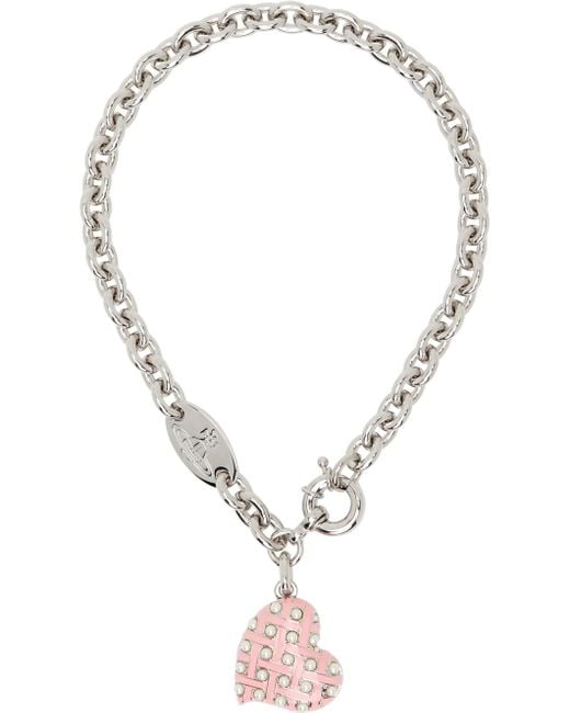 Vivienne Westwood Natural Silver Valentines Heart Locket Necklace