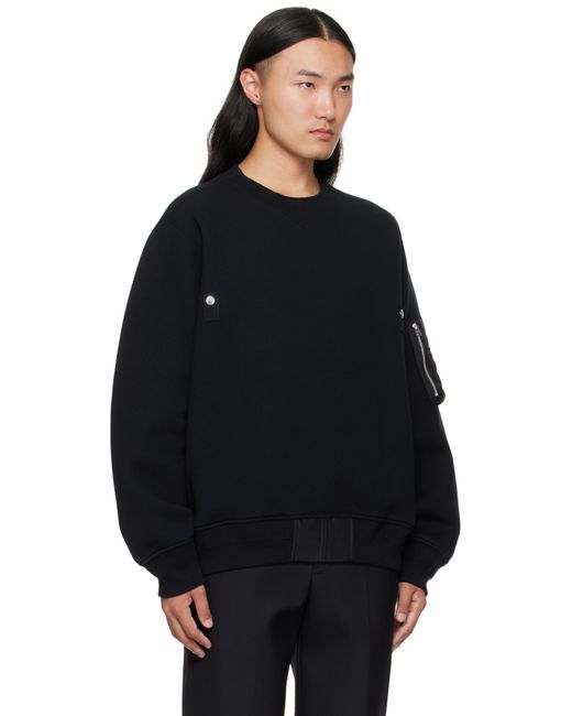 Sacai Black Sponge Sweat Sweater for men