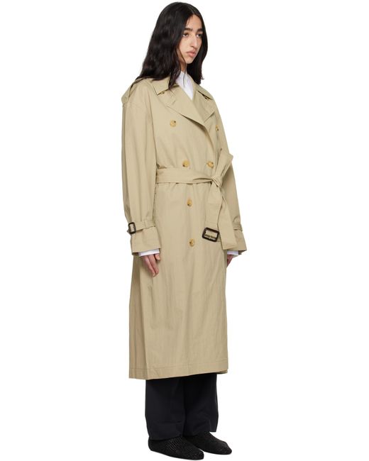 Totême  Natural Khaki Crisp Summer Trench Coat