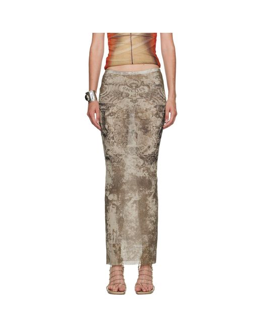 Jean Paul Gaultier Multicolor 'The Long Médaillon' Midi Skirt