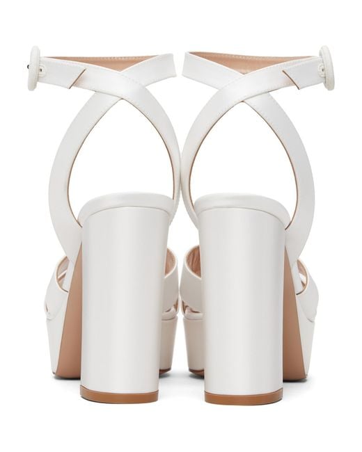 Gianvito Rossi White Sabrina Heeled Sandals