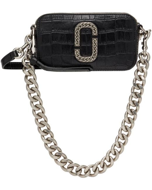 バッグ MARC JACOBS THE CROC-EMBOSSED SNAPSHOT Marc Jacobs Black 'the Croc-embossed Snapshot' Bag | Lyst Canada