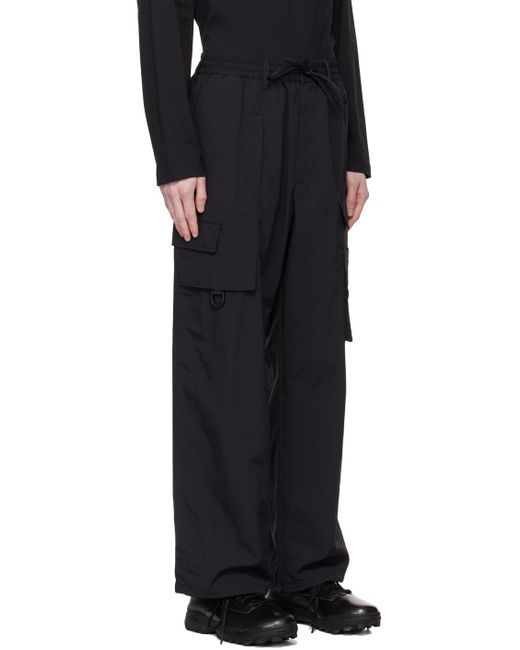 Pantalon cargo noir en taffetas froissé Y-3 pour homme en coloris Black