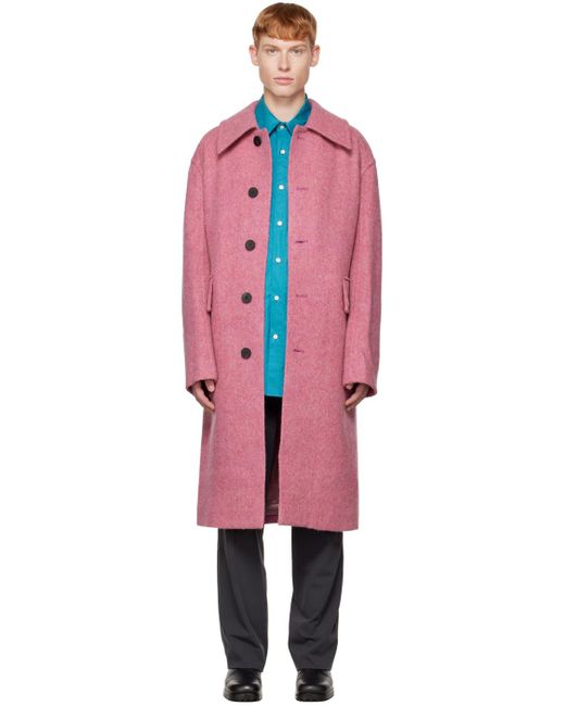 Wooyoungmi Red Melange Single Coat for men