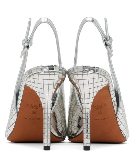 Alaïa White Art Deco Slingback Heels