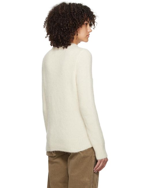 Ganni Multicolor Off-white Brushed Sweater