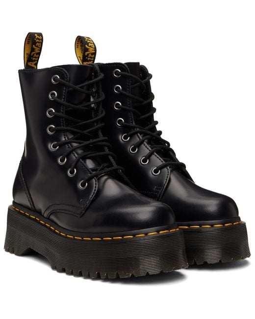 Dr. Martens Black Jadon Smooth Leather Platform Boots