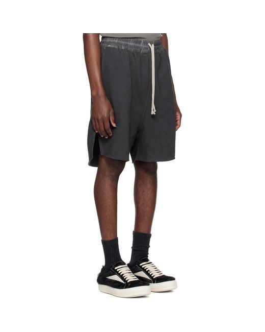 Rick Owens Black Tower Long Boxers Shorts for men