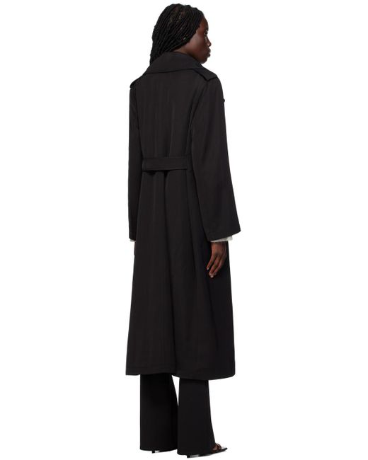 TOTEME Summer Fluid Viscose Blend Long Coat in Black | Lyst
