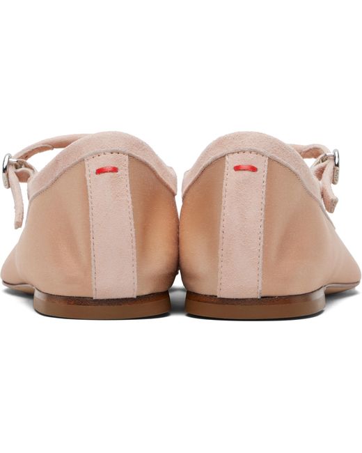 Aeyde ピンク Uma Satin Toe-Cap メリージェーン フラットシューズ Black