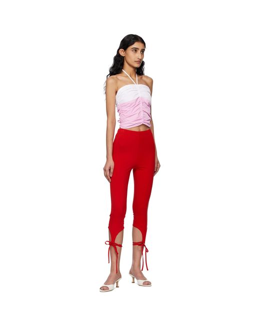 Kijun Red Off- Shirring Halter Top