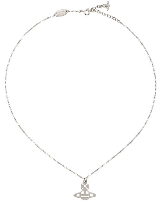 Vivienne Westwood White Silver Lucy Pendant Necklace for men