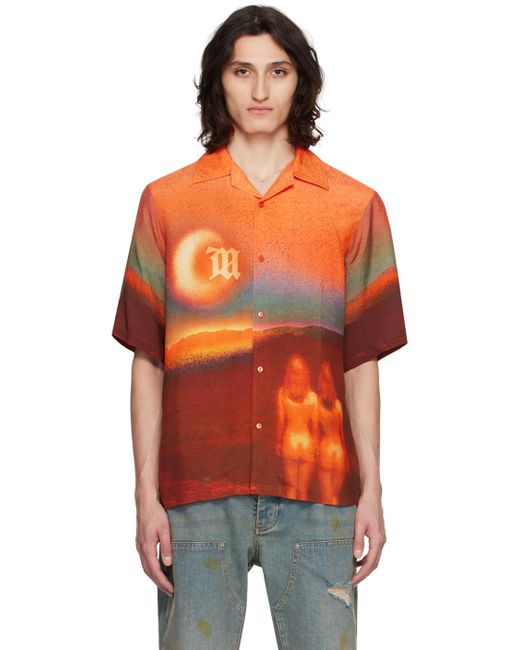 M I S B H V Orange 'Walking On A Dream' Shirt for men