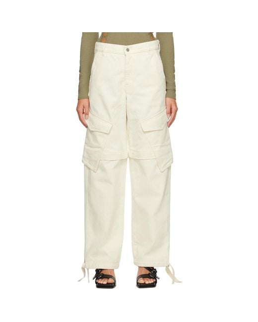 Dion Lee Natural White Parachute Jeans