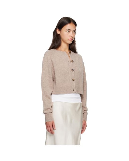 Loulou de Saison Brown Heike Cashmere Cardigan