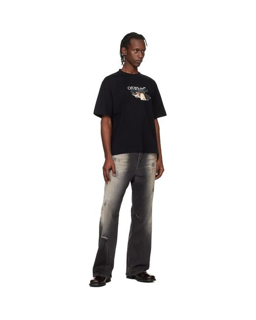 Off-White c/o Virgil Abloh Black Paint Arrow Skate Logo T-Shirt for men