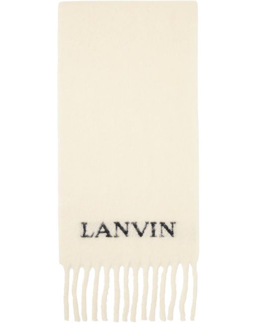 Écharpe blanche à franges Lanvin en coloris Natural