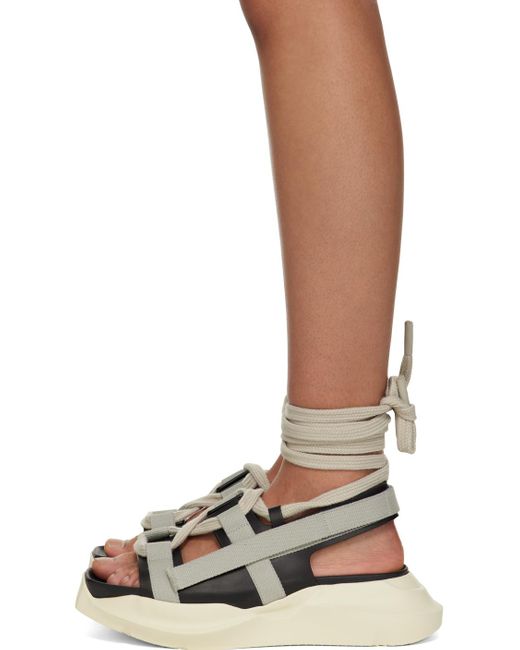 Rick Owens Brown Black & Off-white Geth Sandals