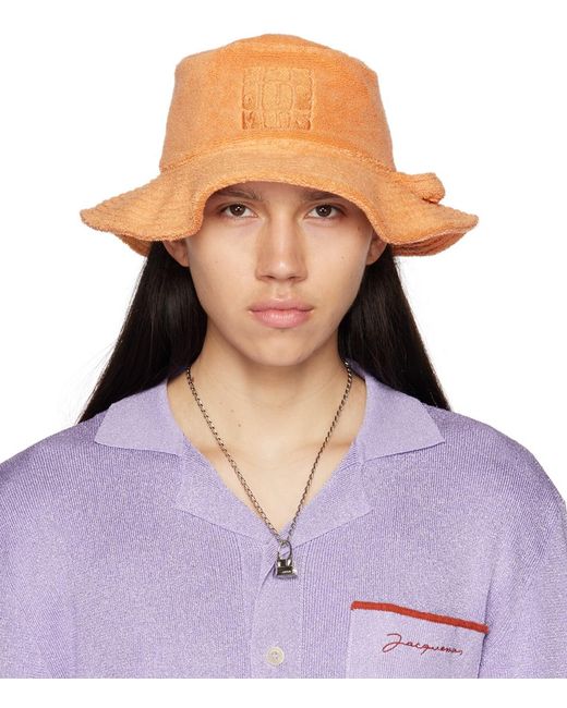 Jacquemus Purple Orange Le Raphia 'le Bob Bandho' Hat for men