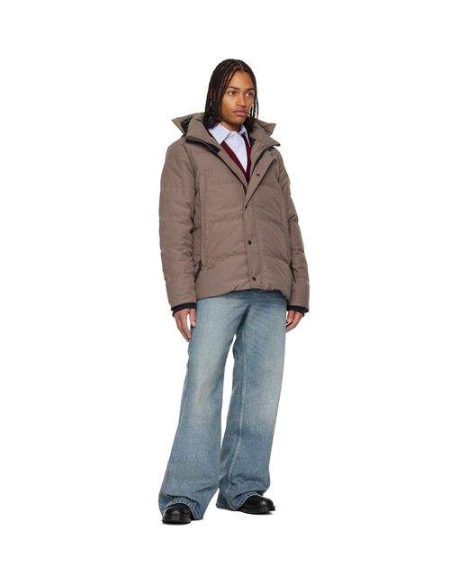 Canada Goose Brown Taupe Label' Wyndham Down Jacket for men