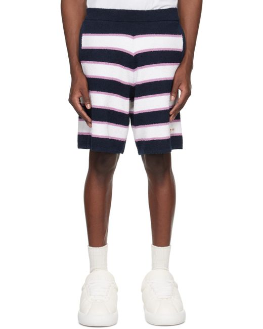 Marni Black Navy Striped Shorts for men