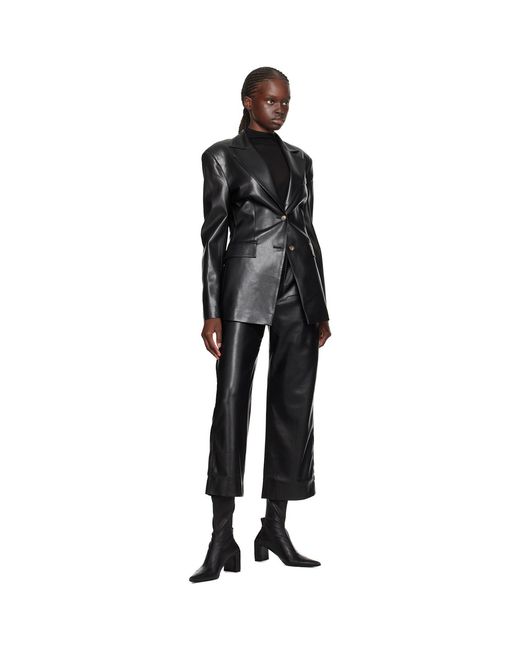 Nanushka Black Odessa Vegan Leather Trousers
