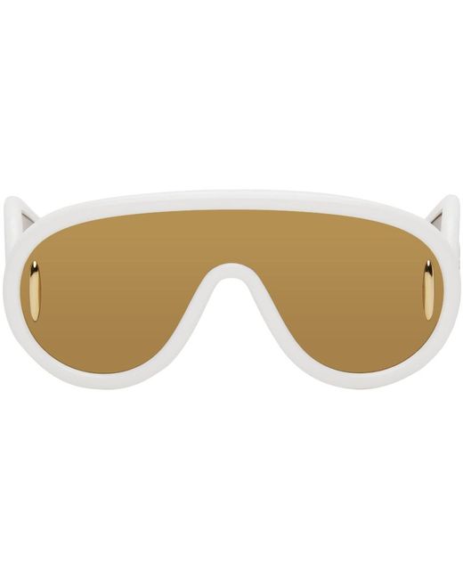 Loewe White Paula's Ibiza Wave Mask Oversized D-frame Embellished Acetate Sunglasses for men