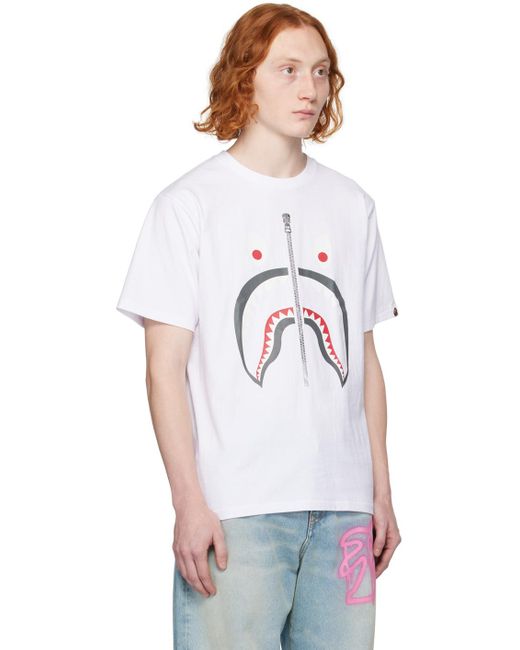 A Bathing Ape White Mad Shark T-shirt for men