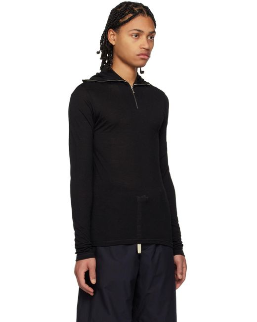 Jil Sander Black Zip-up Sweater for men