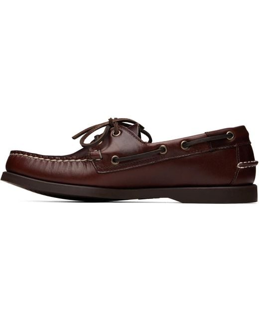 Sebago Brown Docksides Portland Waxed Boat Shoes for men