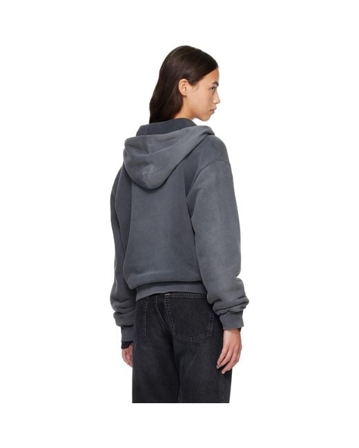 Acne Blue Sprayed Zip Hoodie