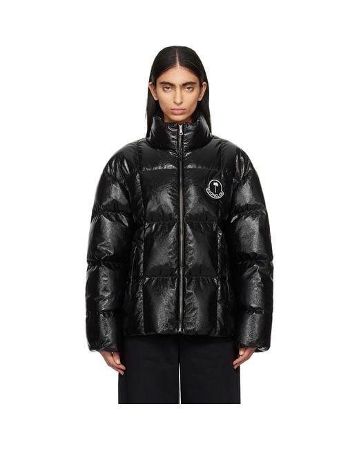 Moncler Genius Black Moncler X Palm Angels Simoon Faux-Leather Down Jacket